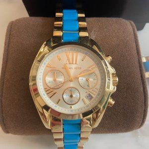 MICHAEL KORS BRADSHAW BLUE AND GOLD TONE ]WATCH MK5908